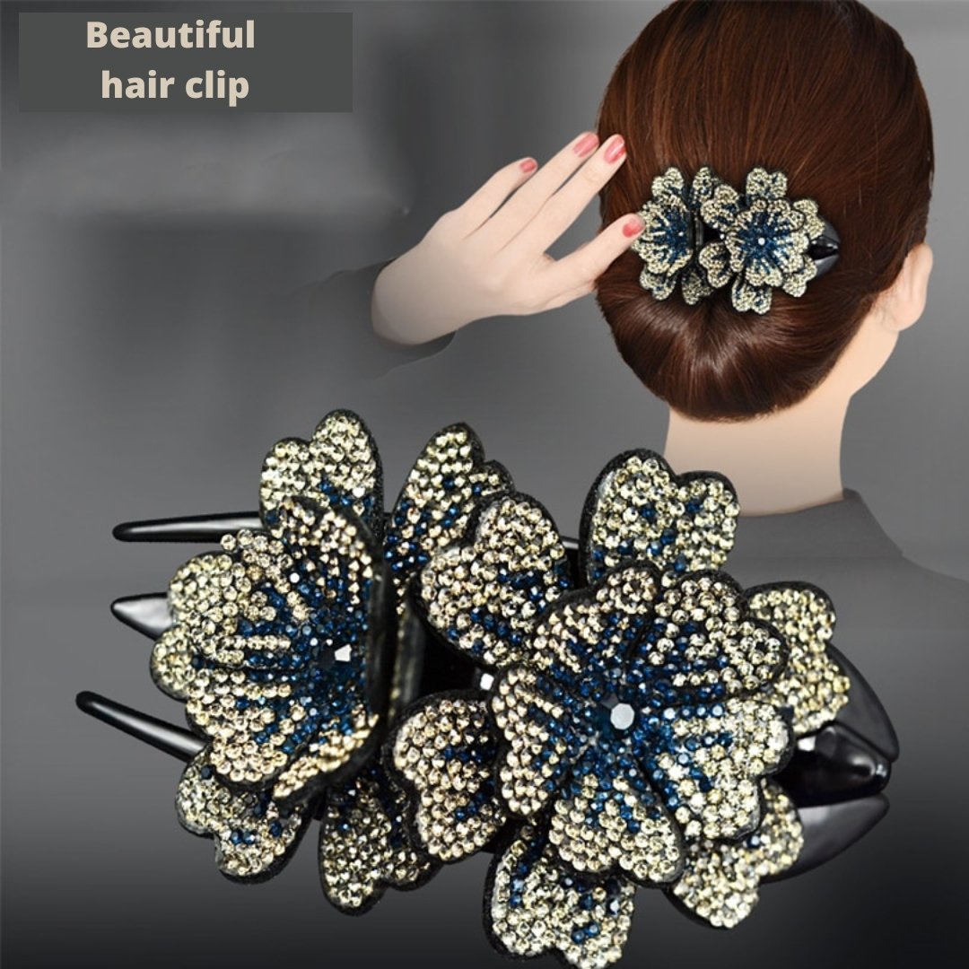 Royallure Floral Elegance Hair Clip with Sparkling Stones