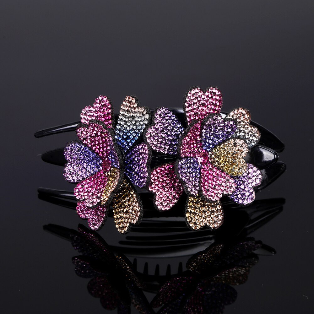 Royallure Floral Elegance Hair Clip with Sparkling Stones