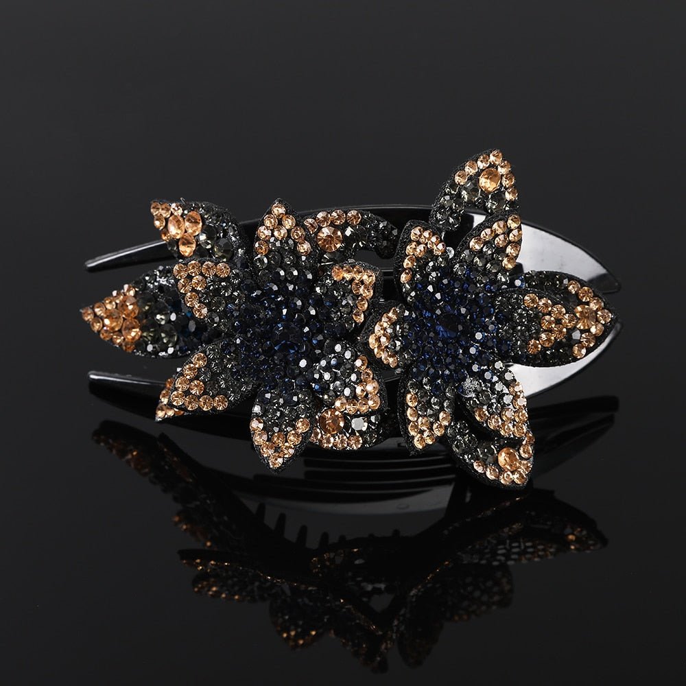 Royallure Floral Elegance Hair Clip with Sparkling Stones