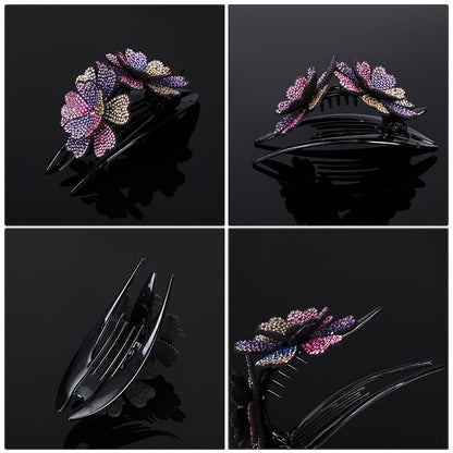 Royallure Floral Elegance Hair Clip with Sparkling Stones