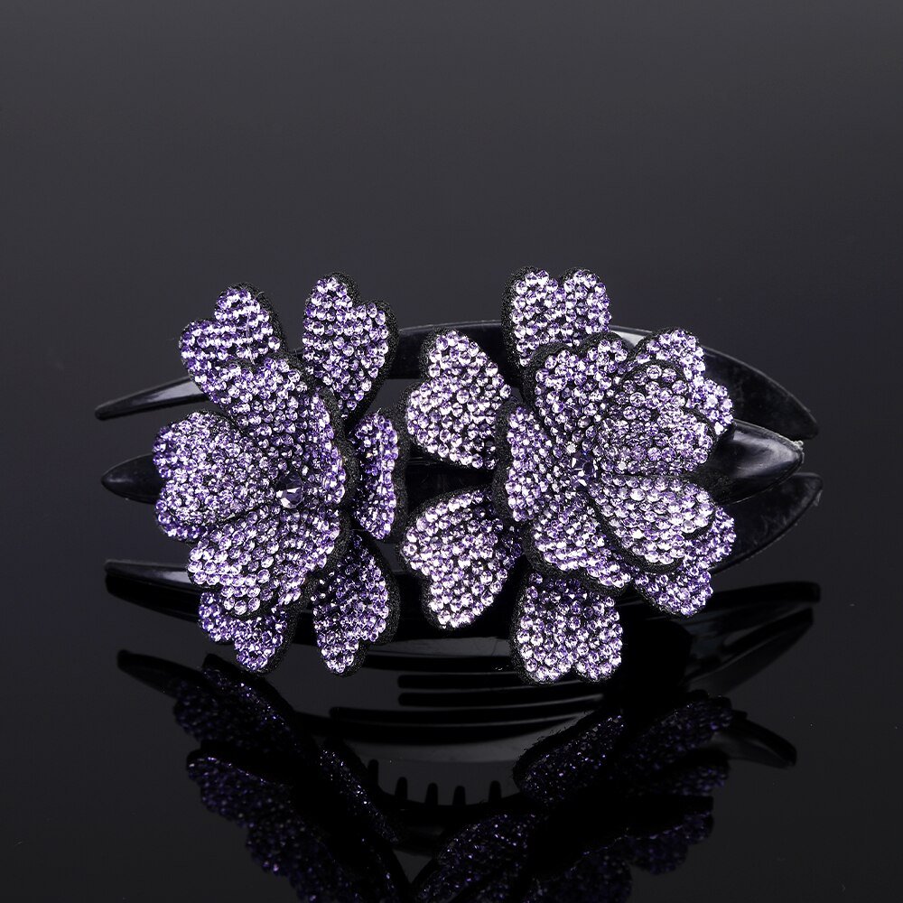 Royallure Floral Elegance Hair Clip with Sparkling Stones