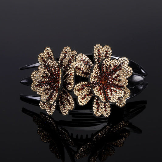 Royallure Floral Elegance Hair Clip with Sparkling Stones