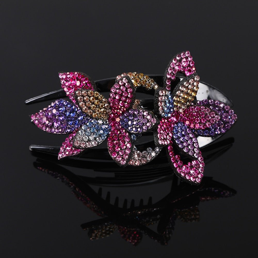 Royallure Floral Elegance Hair Clip with Sparkling Stones