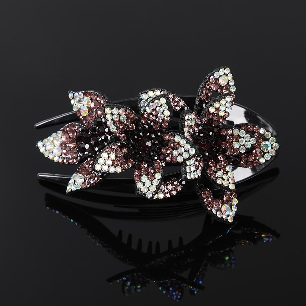 Royallure Floral Elegance Hair Clip with Sparkling Stones