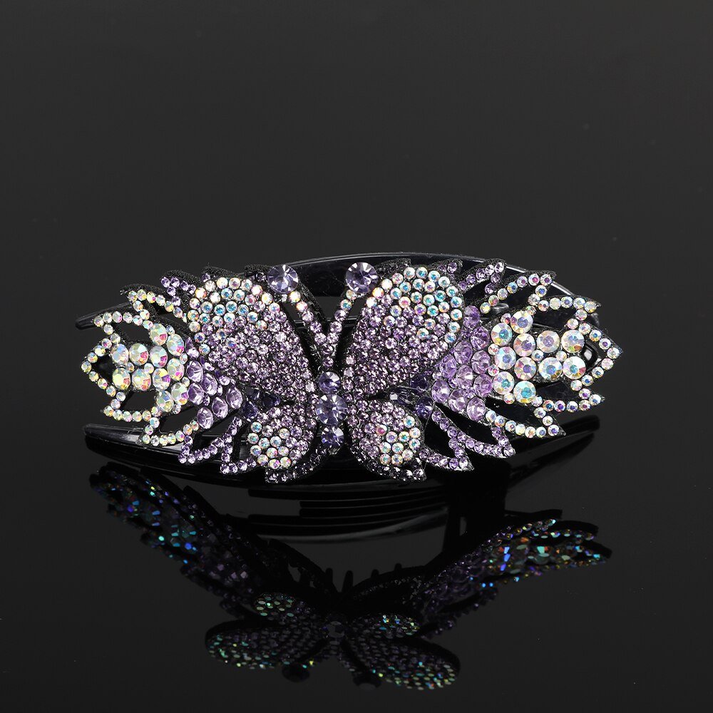 Royallure Floral Elegance Hair Clip with Sparkling Stones