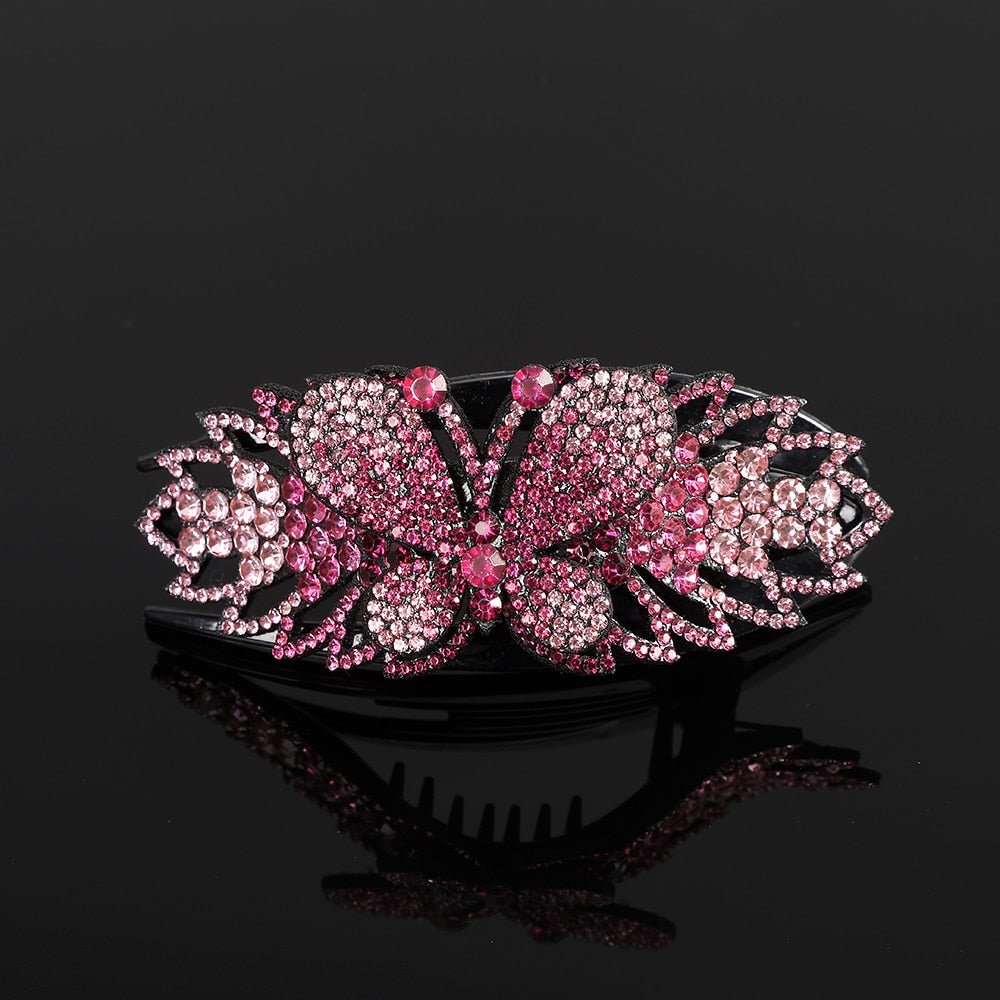 Royallure Floral Elegance Hair Clip with Sparkling Stones