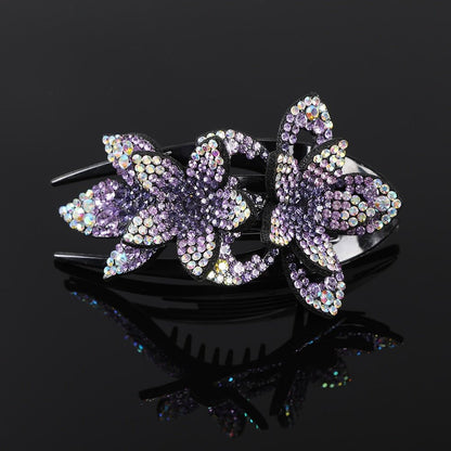 Royallure Floral Elegance Hair Clip with Sparkling Stones