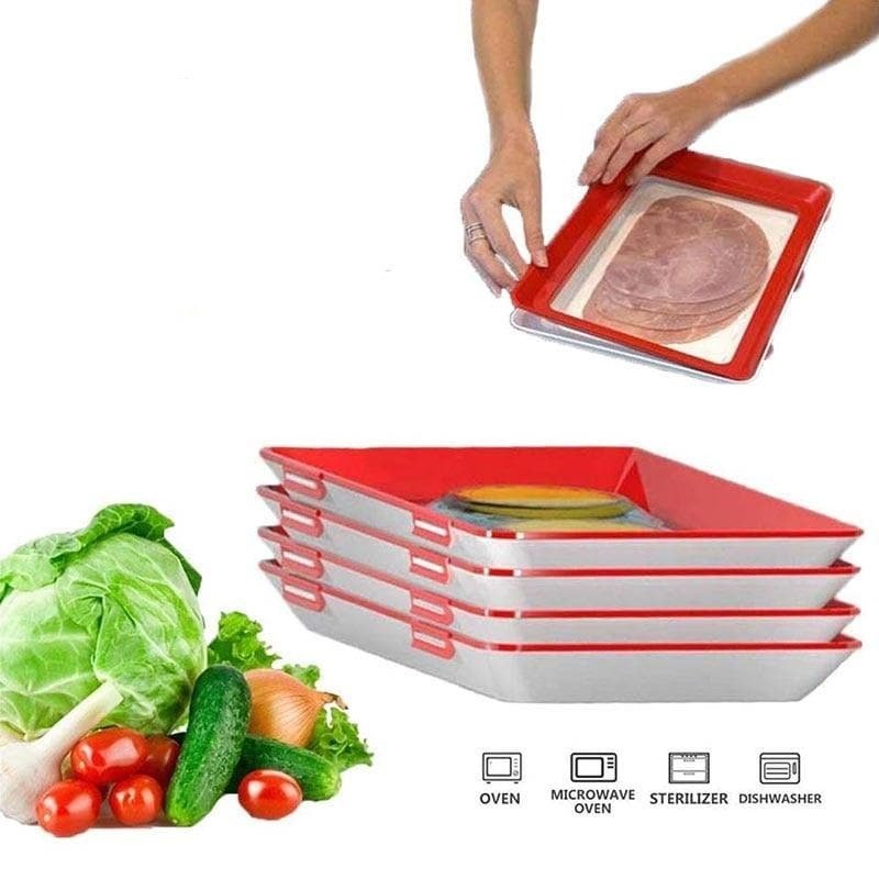 Royallure Eco-Friendly Food Preservation Tray with Airtight Seal - Reusable, Leak-Proof & Stackable for Freshness