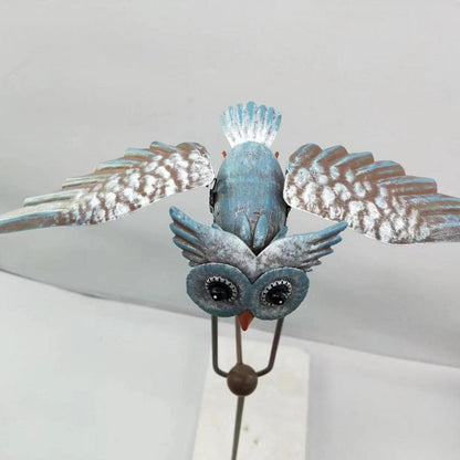 Royallure Garden Owl & Eagle Art Decoration - Wind-Swinging Motion Sculpture to Deter Animals