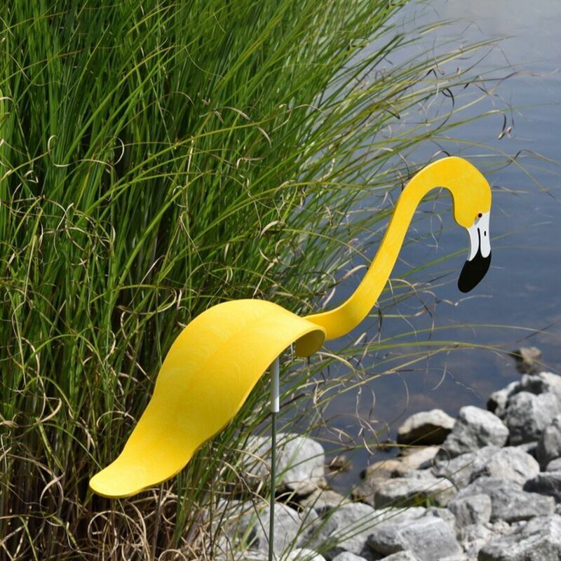 Swirl Bird Wind Spinner – Rotating Flamingo Garden Decoration