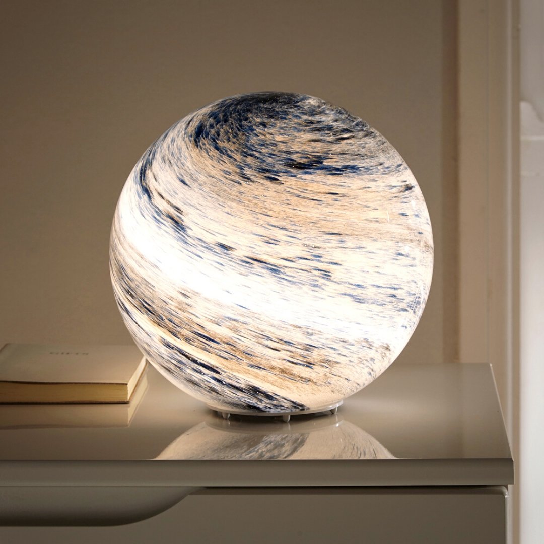 Royallure Glass Moon Sphere - Mesmerizing Lunar Lamp for Tranquil Ambiance