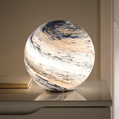 Royallure Glass Moon Sphere - Mesmerizing Lunar Lamp for Tranquil Ambiance - The Setting Sun / 14cm / 5.5" / Tri-color dimmable (White&Warm&Natural)