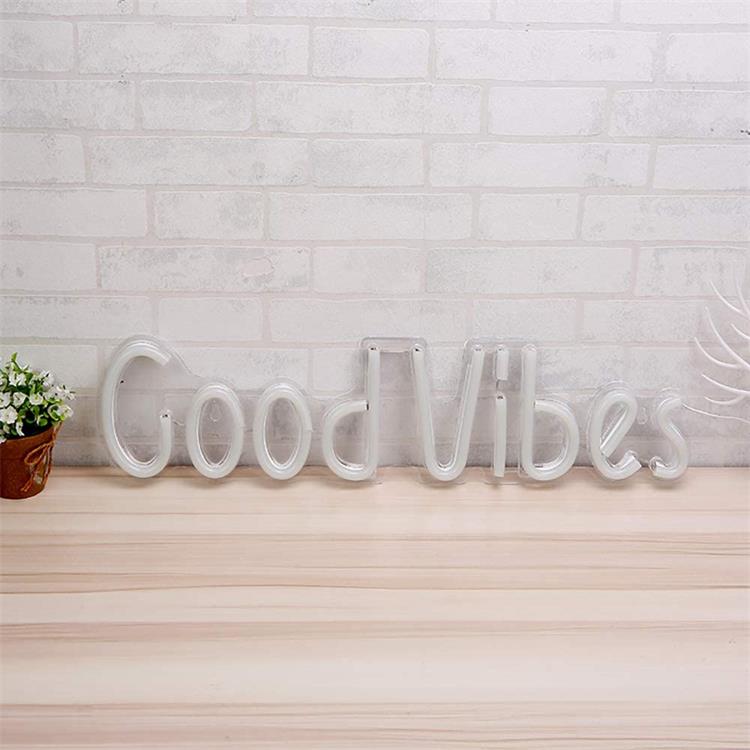 RoyaleGlow LED Neon Sign - "Good Vibes" Bright Pink LED Wall Light - GOODVIBES - 33*18cm