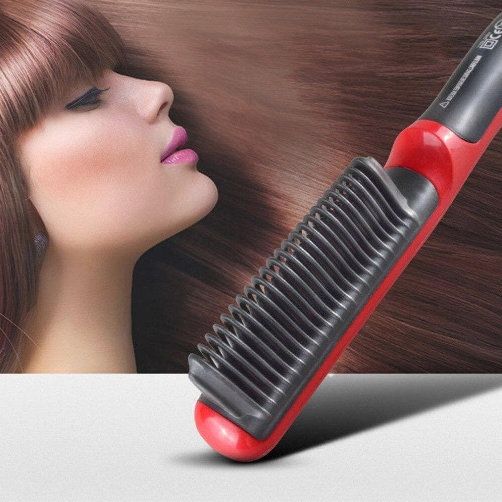 Royallure Professional Hair Straightening Brush with Adjustable Heat Settings for Shiny, Healthy Hair