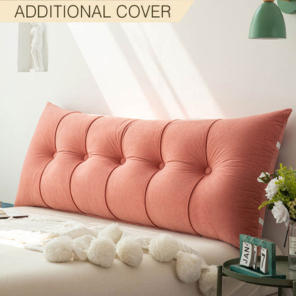 Rayvia Headboard Pillow Cover - Stylish Replacement for Luxury Pillows - Coral Red / Small - 100x50x20cm