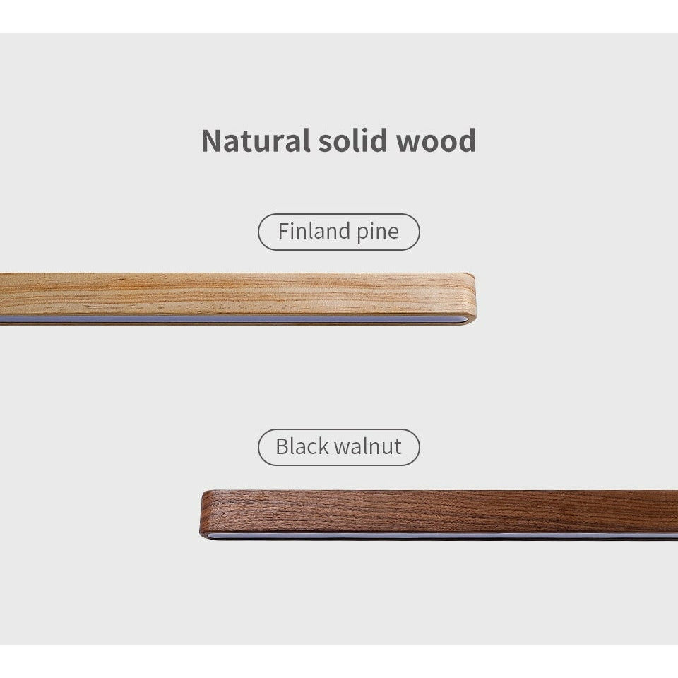 RoyaleGlow Nordic-Inspired Solid Wood Linear Wall Lamp - 12W LED Lighting - Finland Pine