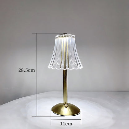 Iris Rechargeable LED Table Lamp – Elegant Gold Wireless Lamp with Built-in Dimmer