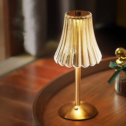 Iris Rechargeable LED Table Lamp – Elegant Gold Wireless Lamp with Built-in Dimmer