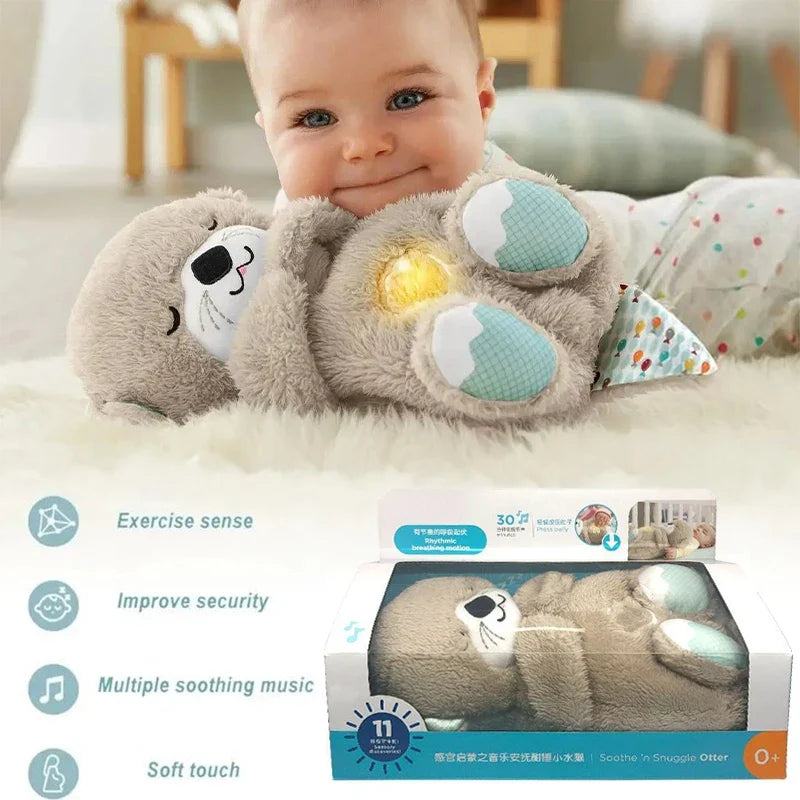 Royallure Soothing Breathing Otter Plush for Babies - Calming Sleep Companion with Gentle Sounds and Lights