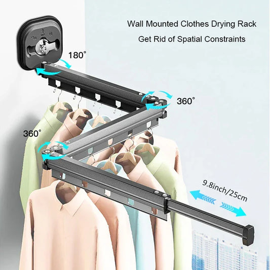 Royallure Retractable Wall-Mounted Laundry Drying Rack - Space-Saving & Easy Installation