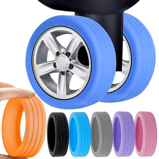 Royaleva Quiet Travel Luggage Wheel Protectors - Noise-Canceling Silicone Guards for Smooth Rolls