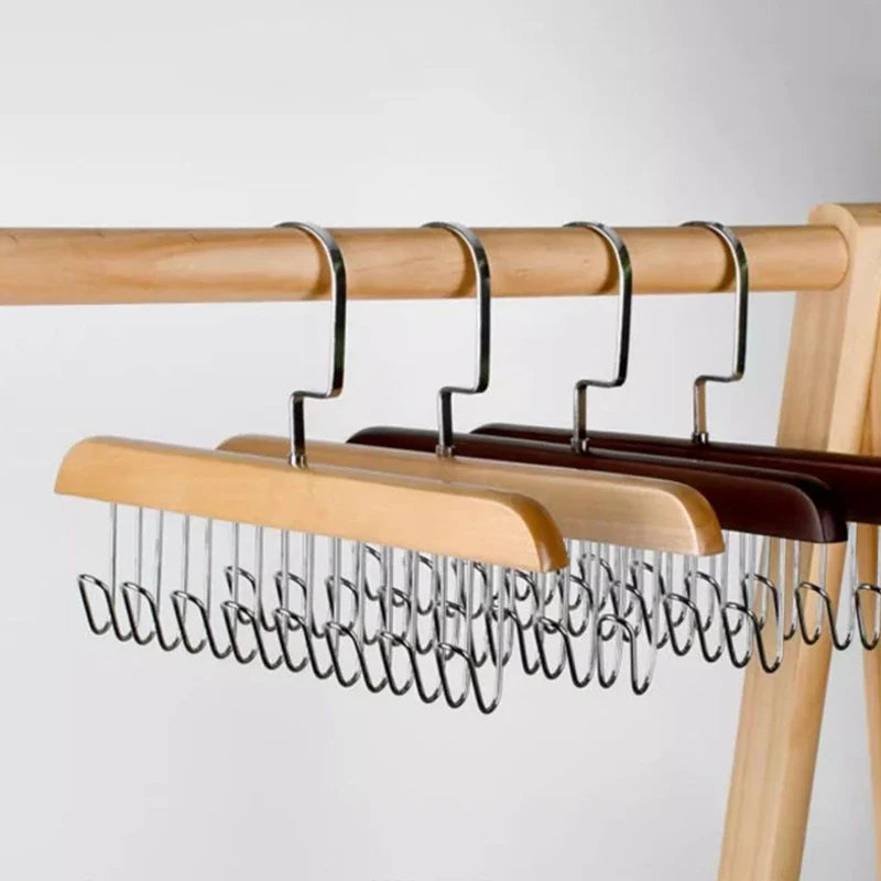 Royallure Premium Solid Wood Accessory Hanger Organizer with 360-Degree Rotating Hooks for Belts, Hats, and Scarves