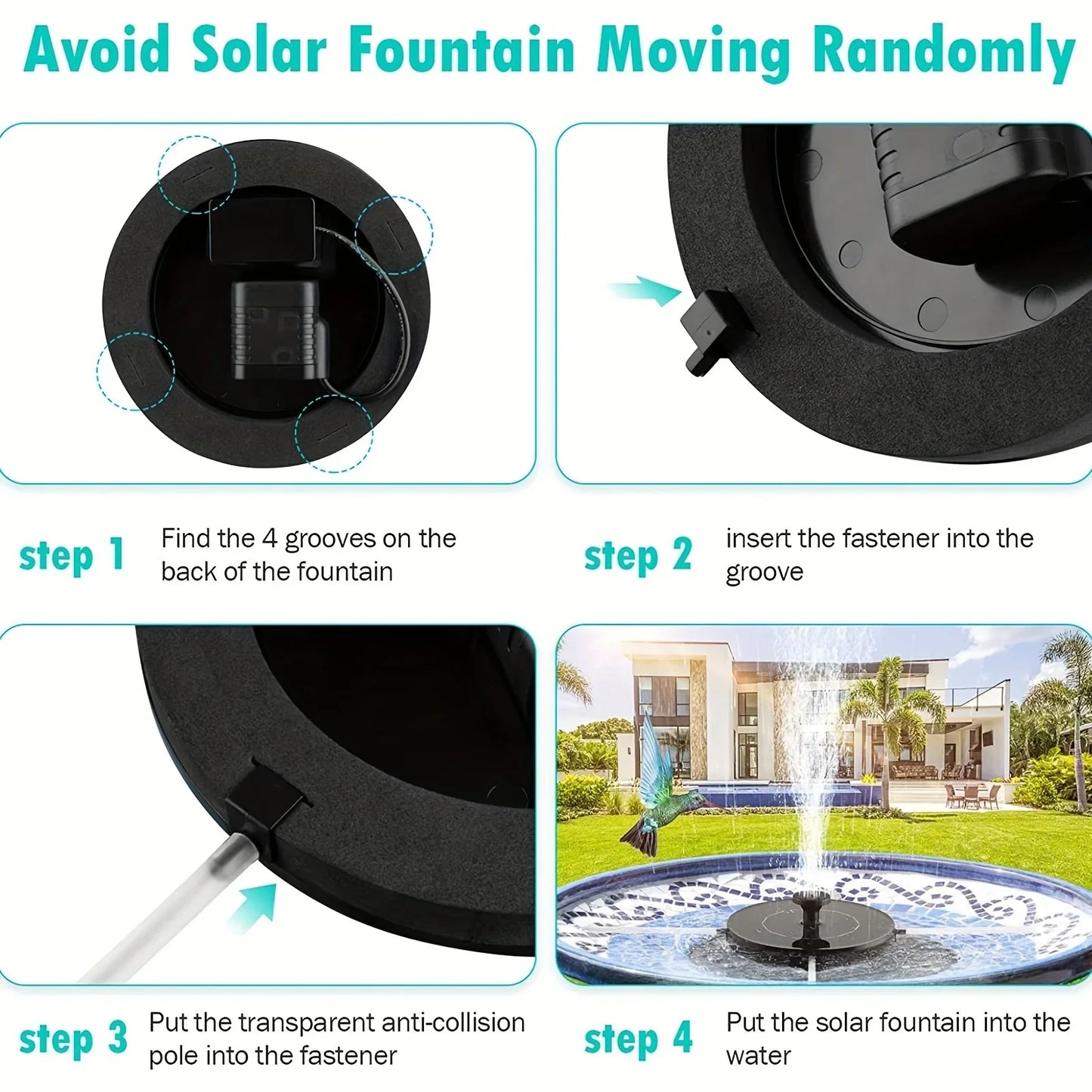 Royallure Solar-Powered Bird Bath Fountain - Eco-Friendly Outdoor Water Feature for Garden Bird Attraction