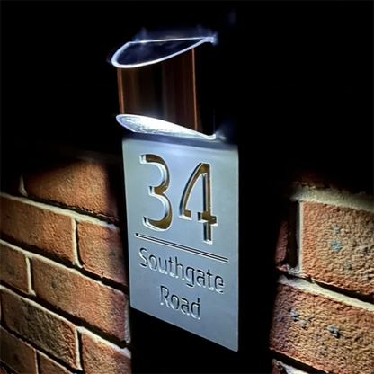 Royale Solar-Powered Illuminated House Number Sign – Eco-Friendly LED Door Digits