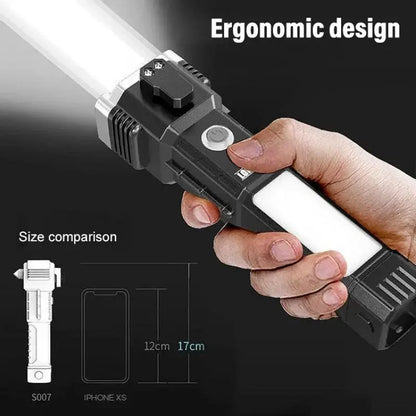 Royallure Ultra Bright Rechargeable LED Flashlight with Safety Hammer