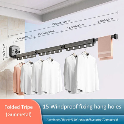 Royallure Retractable Wall-Mounted Laundry Drying Rack - Space-Saving & Easy Installation