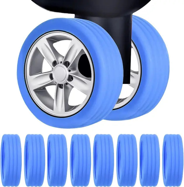 Royaleva Quiet Travel Luggage Wheel Protectors - Noise-Canceling Silicone Guards for Smooth Rolls