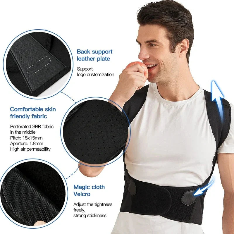 Royallure Posture Corrector Belt – Back Support Brace for Pain Relief & Improved Spinal Alignment