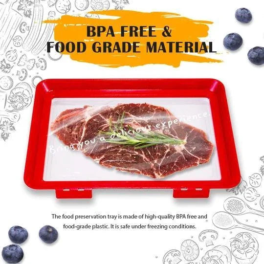 Royallure FreshVacuum Food Storage Tray – BPA Free, Leakproof, Reusable, Easy Clean, Ideal for Meats & Fruits