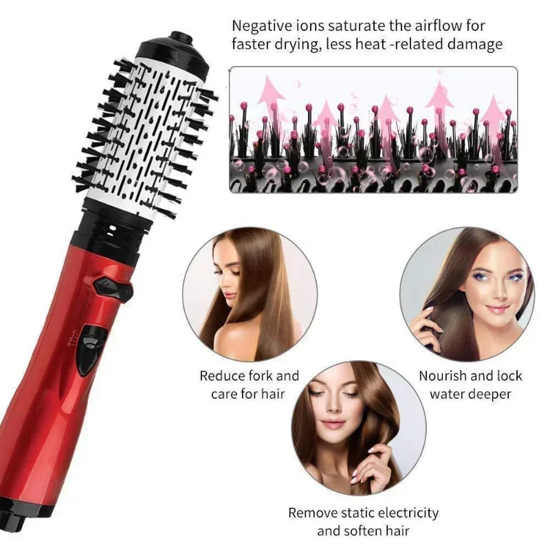 Royallure Ultimate 3-in-1 Hair Styler Brush - Straighten, Curl & Dry with Ergonomic Design & Adjustable Heat Settings