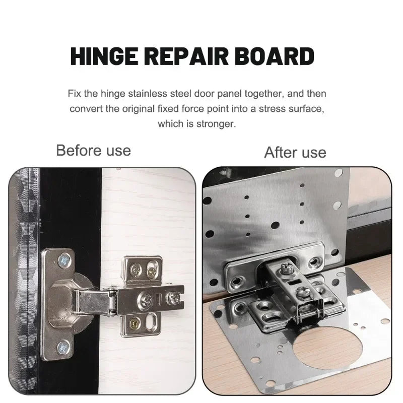 Royallure Premium Stainless Steel Hinge Repair Kit - Quick & Easy Home Fix for Cabinet Doors