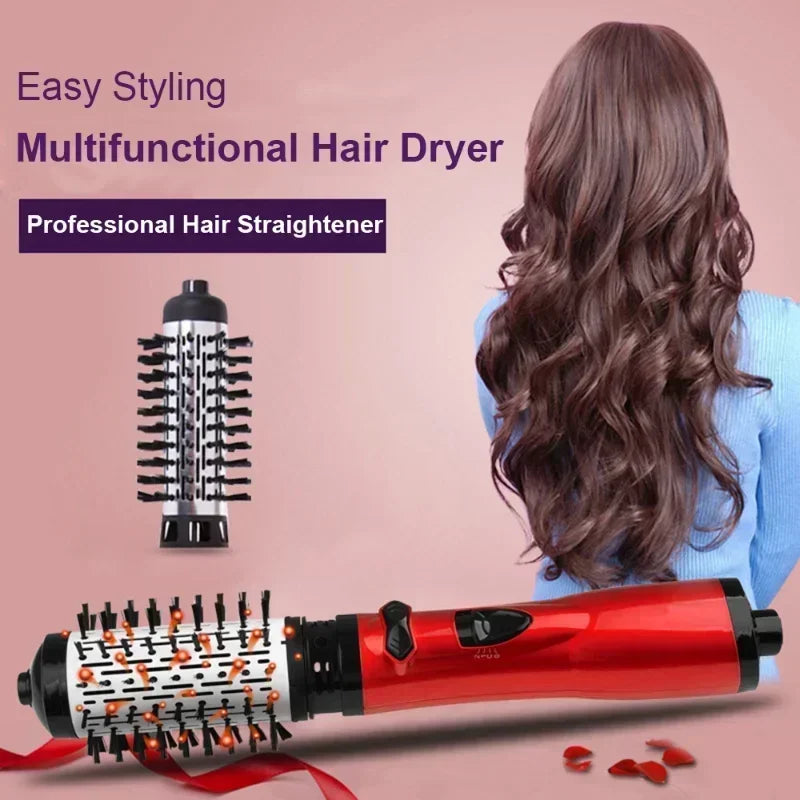 Royallure Ultimate 3-in-1 Hair Styler Brush - Straighten, Curl & Dry with Ergonomic Design & Adjustable Heat Settings