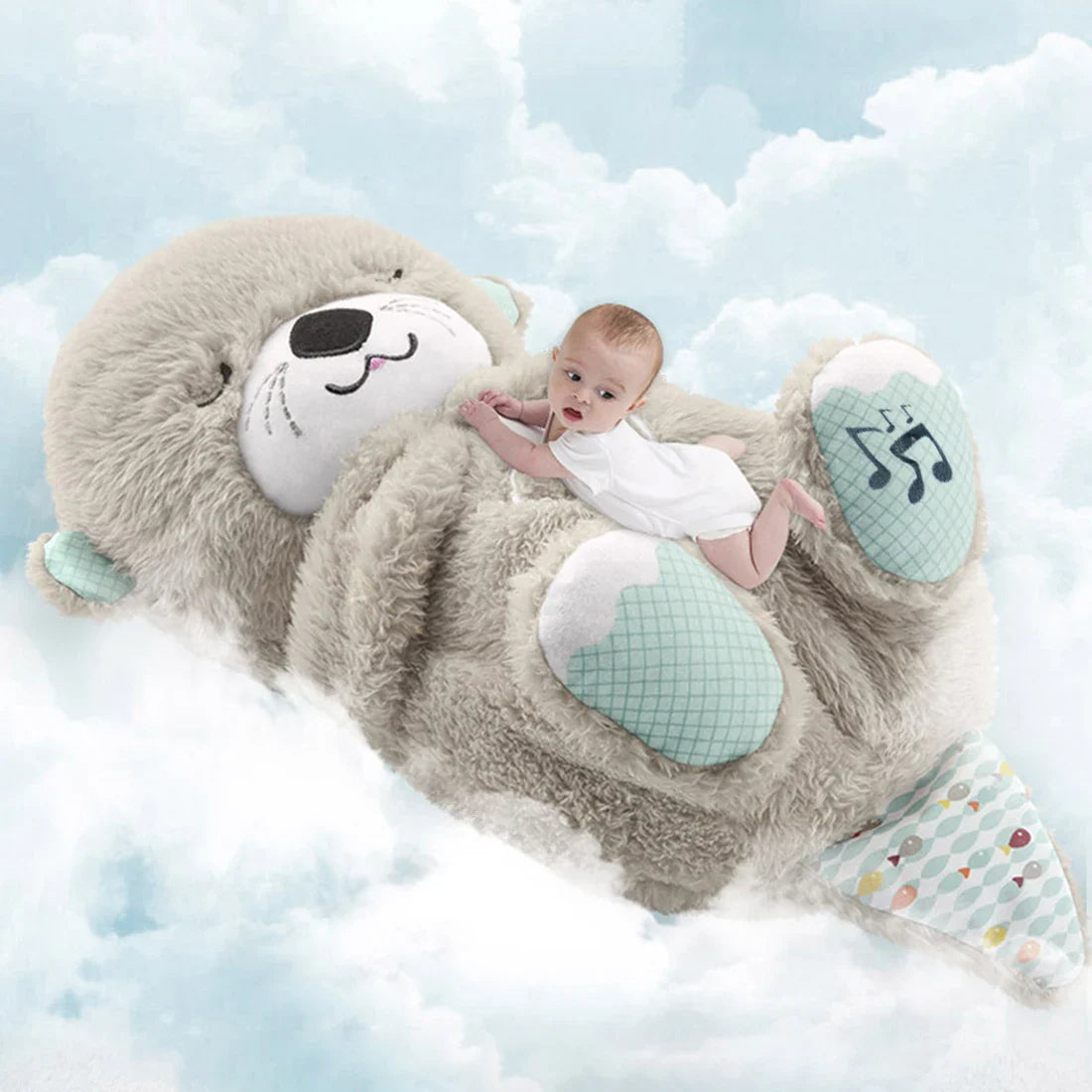 Royallure Soothing Breathing Otter Plush for Babies - Calming Sleep Companion with Gentle Sounds and Lights