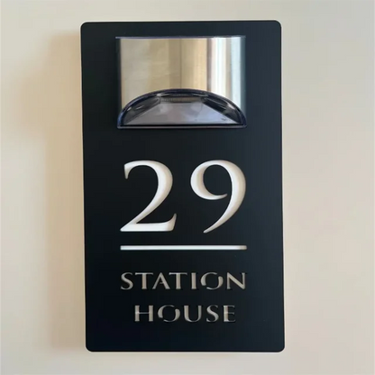 Royale Solar-Powered Illuminated House Number Sign – Eco-Friendly LED Door Digits