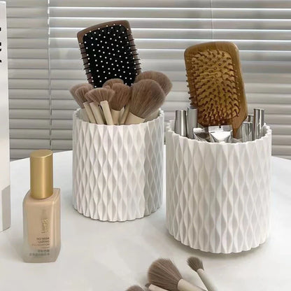 Royallure Rotating Makeup Brush Organizer - Space-Saving Vanity Storage Solution