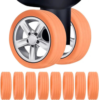 Royaleva Quiet Travel Luggage Wheel Protectors - Noise-Canceling Silicone Guards for Smooth Rolls