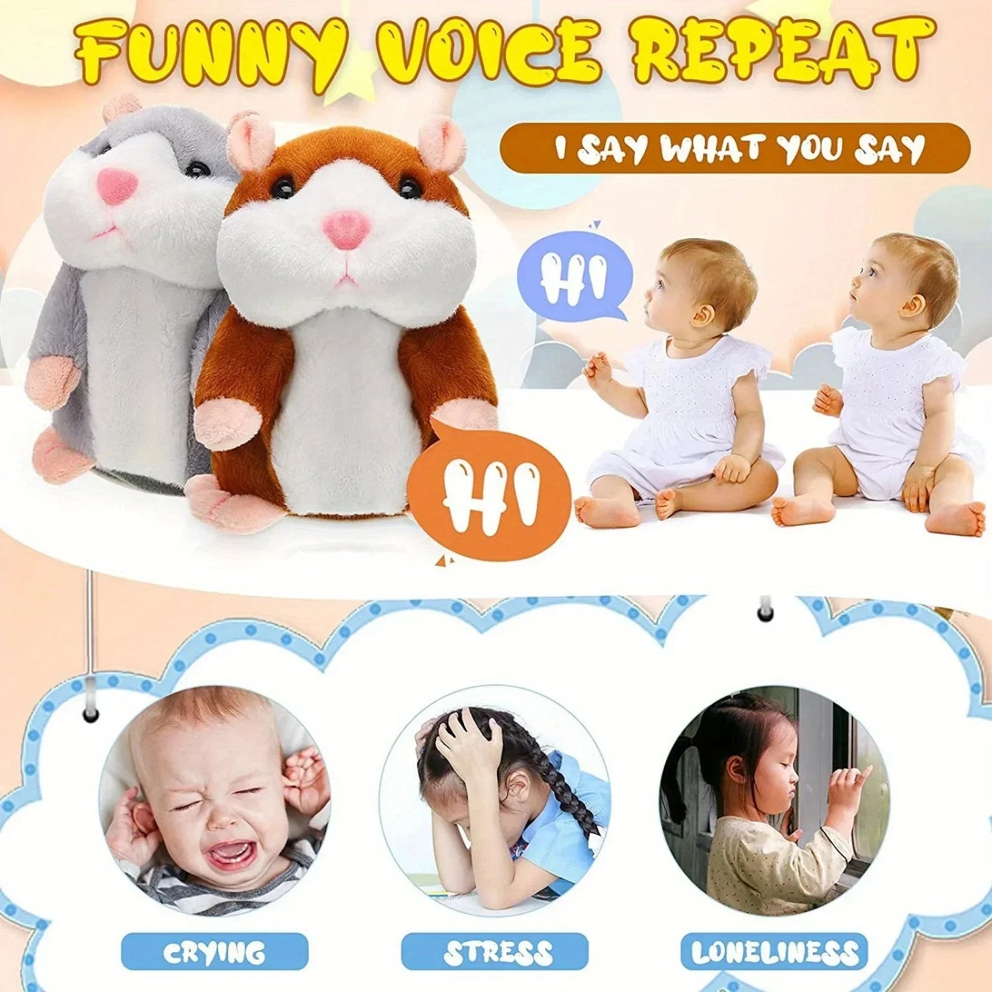 Royallure Talking Hamster Toy – Multilingual Mimic Pet for Kids & Fun Language Learning