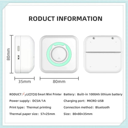 Royallure Instant Photo Printer - Compact, Inkless Wireless Sticker Printer for Memorable Moments