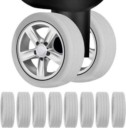 Royaleva Quiet Travel Luggage Wheel Protectors - Noise-Canceling Silicone Guards for Smooth Rolls