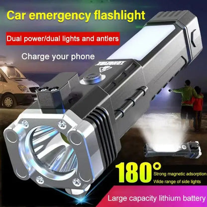 Royallure Ultra Bright Rechargeable LED Flashlight with Safety Hammer