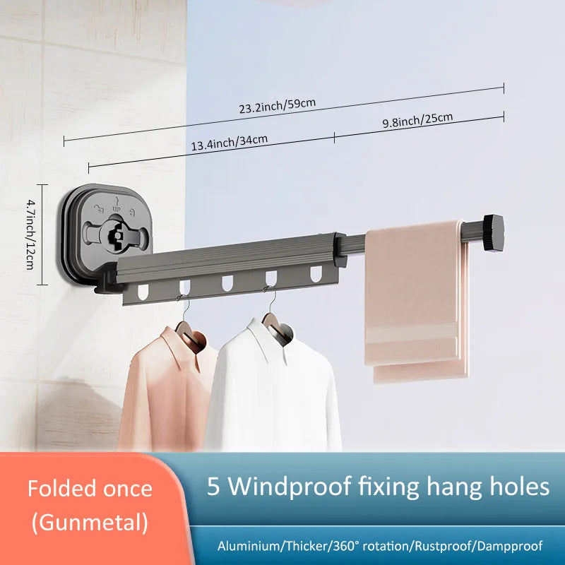 Royallure Retractable Wall-Mounted Laundry Drying Rack - Space-Saving & Easy Installation