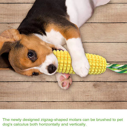 Furora Durable Corn Stick Dog Chew Toy - Squeaky, Dental Health & Water Floating for Aggressive Chewers