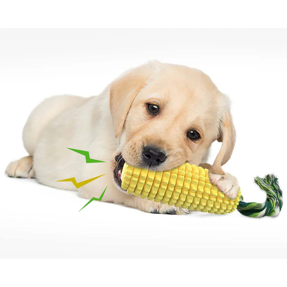 Furora Durable Corn Stick Dog Chew Toy - Squeaky, Dental Health & Water Floating for Aggressive Chewers