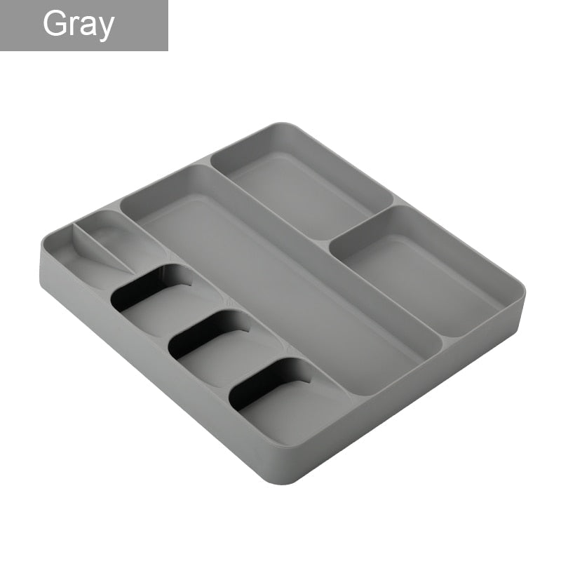 Royallure Compact Kitchen Cutlery Organizer with Layered Design & Easy Identification Icons