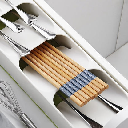 Royallure Compact Kitchen Cutlery Organizer with Layered Design & Easy Identification Icons