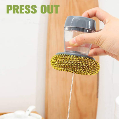 Royallure Soap Dispenser Palm Brush with Antibacterial Scrubber and Built-in Liquid Tank